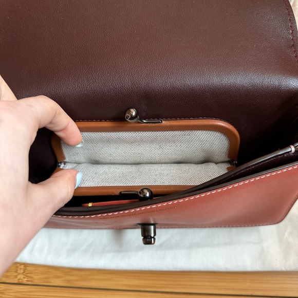 Coach Dinky in Pewter/Melon Bordeaux Colorblock Crossbody - Picture 7 of 9